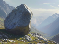 在一片静谧的山谷中，隐藏着一块被岁月遗忘的石头，它静静地躺在那里，仿佛在诉说着一个古老的故事。这就是影石，一块看似普通却又蕴含着无尽奥秘的石头